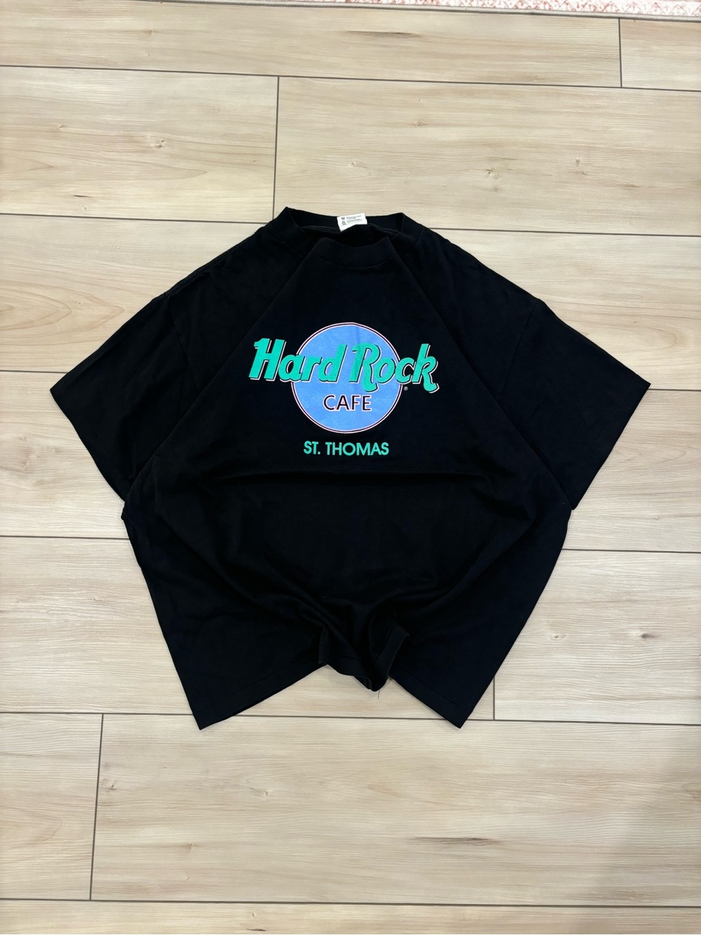 Vintage 90s Hard Rock Cafe St. Thomas Mens Black Tee